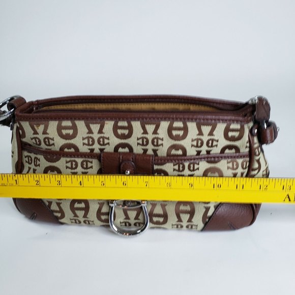 Etienne Aigner Handbag Purse Brown Buckle Logo Under Arm Minimalist - Picture 9 of 10